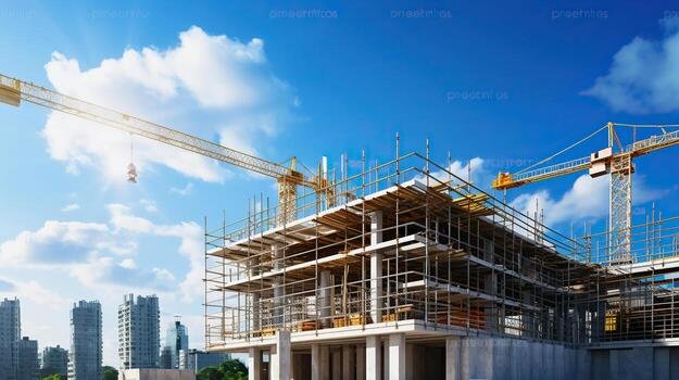 construction-of-new-building-with-reinforced-concrete-floors-construction-of-modern-design-architecture-project-in-downtown-high-rise-multi-storey-building-construction-generative-ai-photo